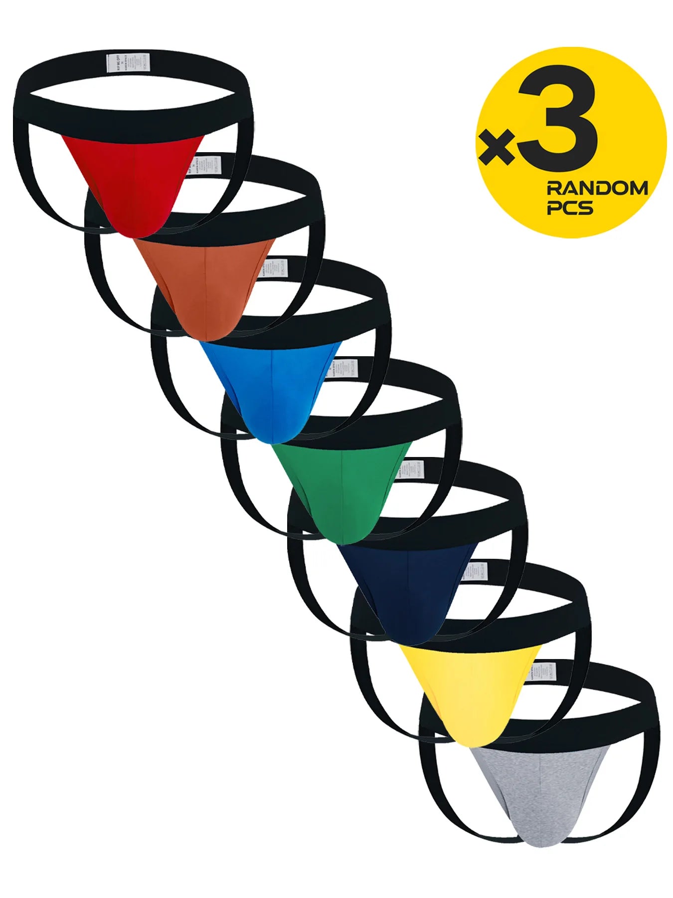 Random 3pcs Men Sexy Jockstrap Thongs Pouch Cuecas Briefs Underwear Man Cotton Panties Underpants Gay Slip Homme Srting