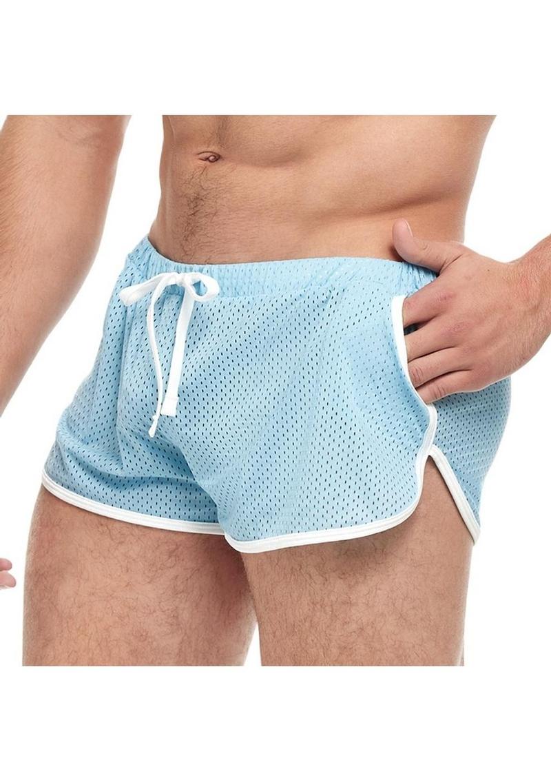Goal Line Vintage Sport Mesh Shorty Shorts Breathable Side-Split Design