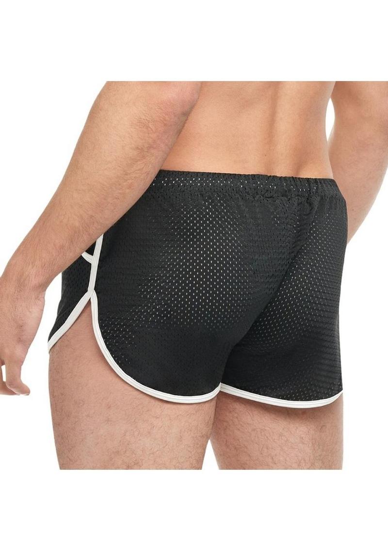 Goal Line Vintage Sport Mesh Shorty Shorts Breathable Side-Split Design