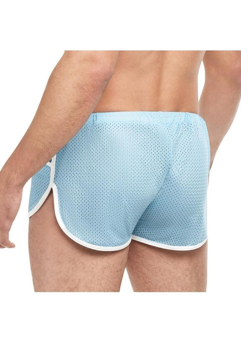 Goal Line Vintage Sport Mesh Shorty Shorts Breathable Side-Split Design