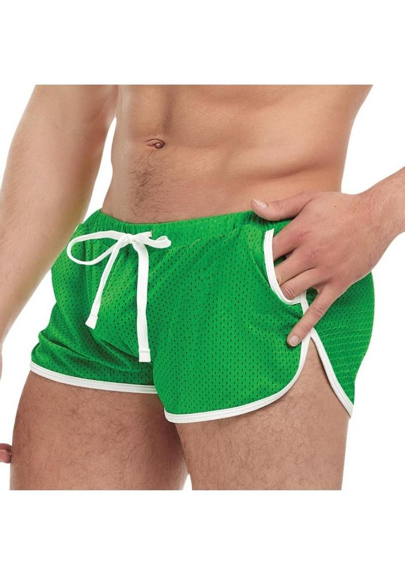 Goal Line Vintage Sport Mesh Shorty Shorts Breathable Side-Split Design