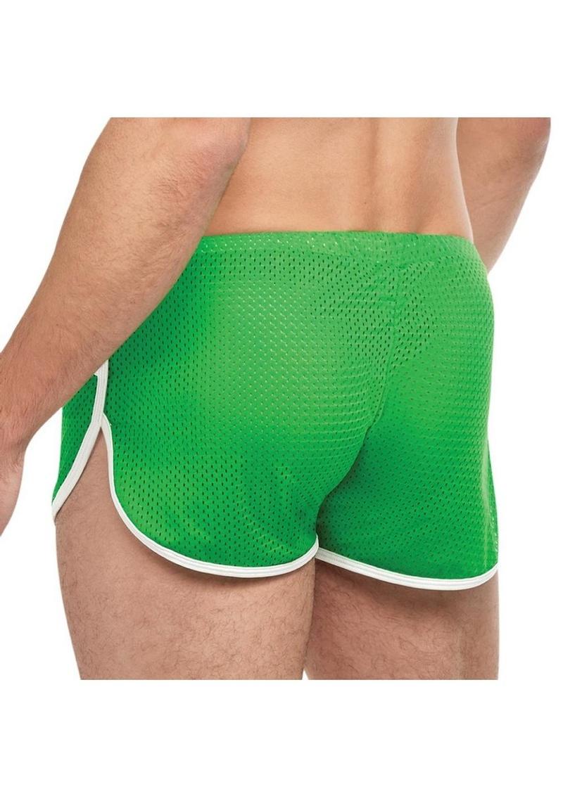 Goal Line Vintage Sport Mesh Shorty Shorts Breathable Side-Split Design