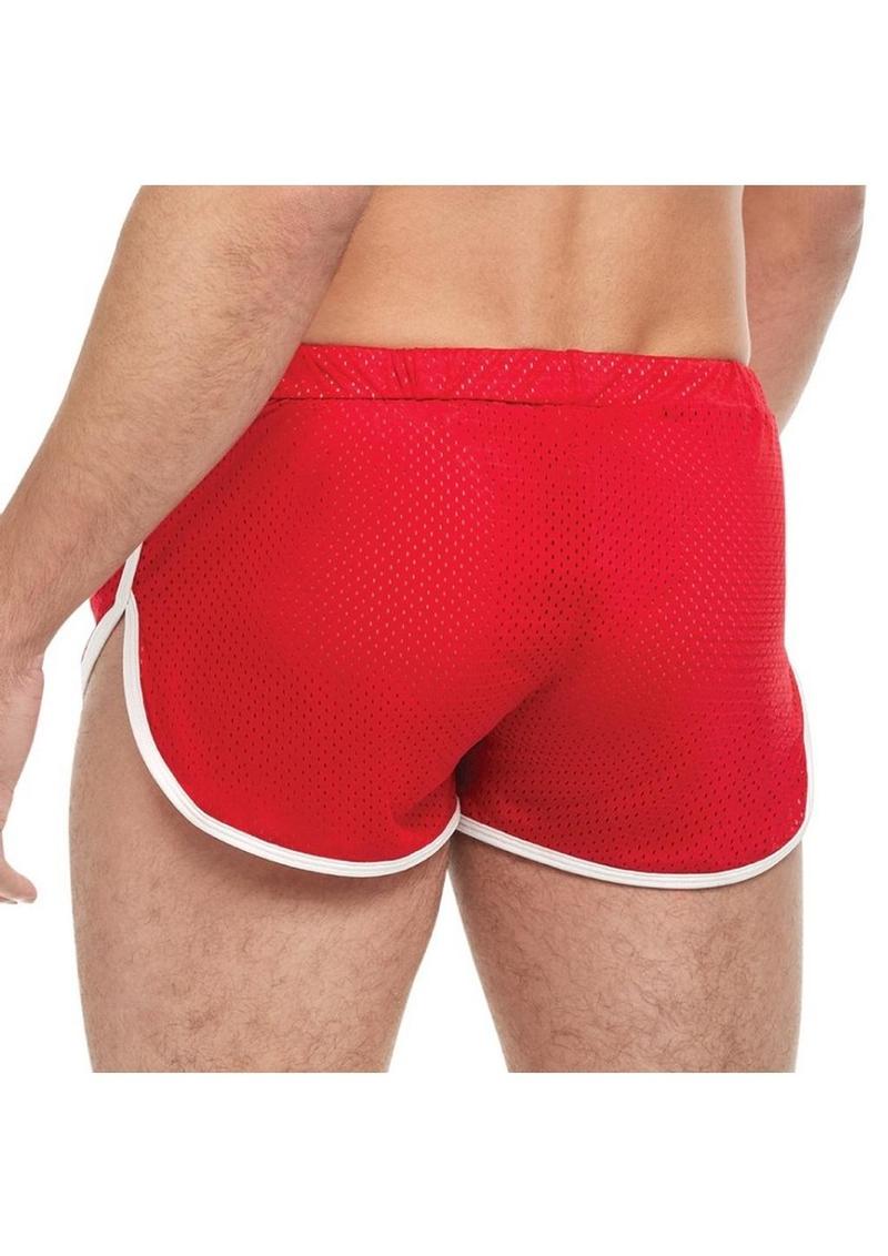 Goal Line Vintage Sport Mesh Shorty Shorts Breathable Side-Split Design