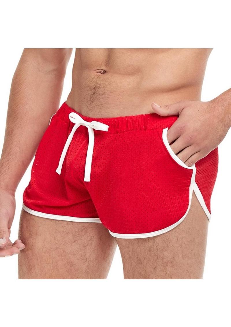 Goal Line Vintage Sport Mesh Shorty Shorts Breathable Side-Split Design