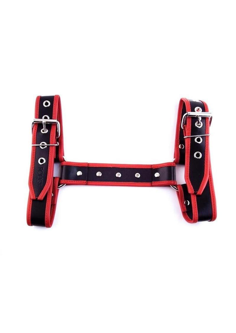 Rouge Leather Halter Harness Trim And Adjustable Buckles